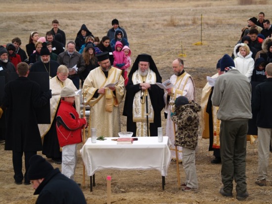Bishop Basil Blesses the land for new St Luke Church