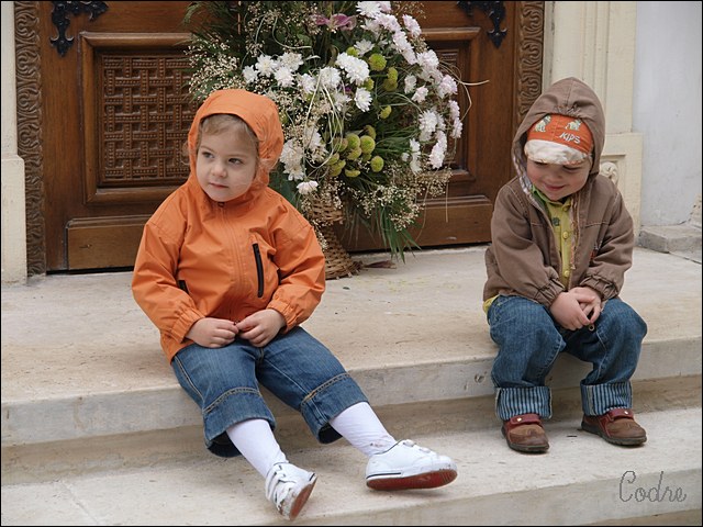 On the church steps!