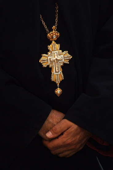 cross and hands