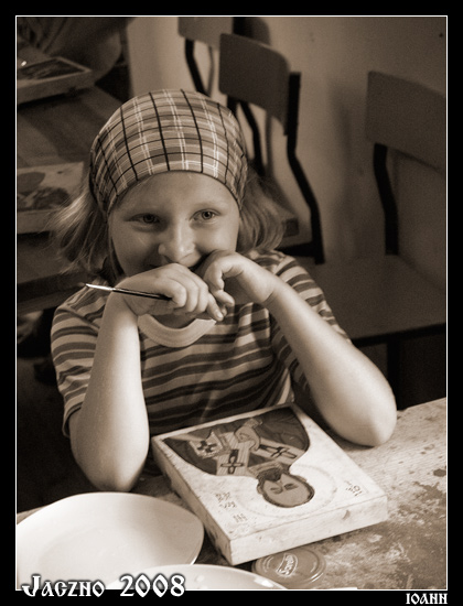 young iconograph on orthodox children camp