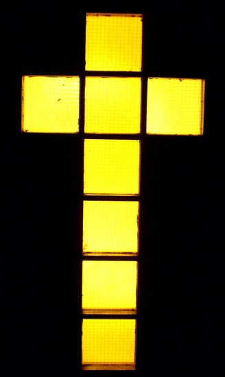 A door with a cross