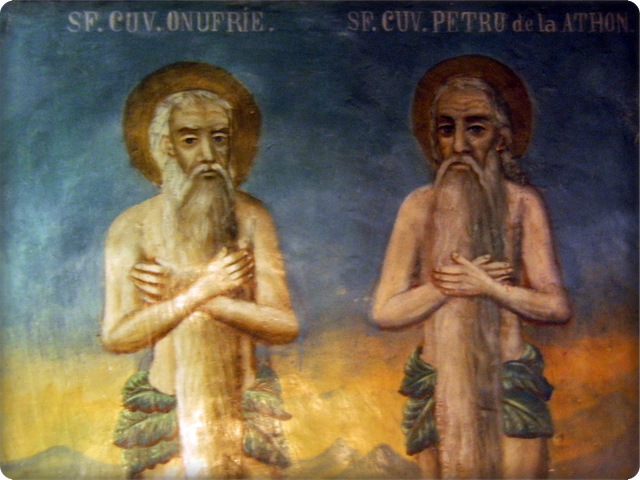 Sfintii Onufrie si Petru Athonitul