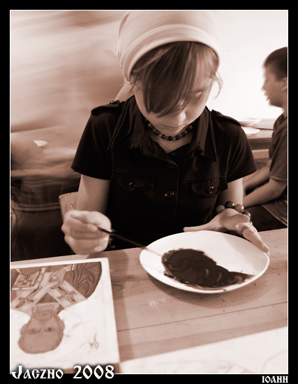 young iconograph on orthodox children camp