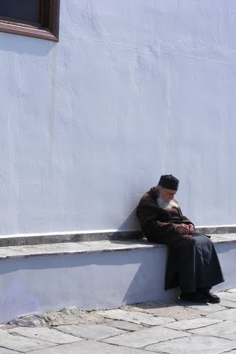 Thinking about God - Monk from Dionisiu Monastery -  Agios Oros