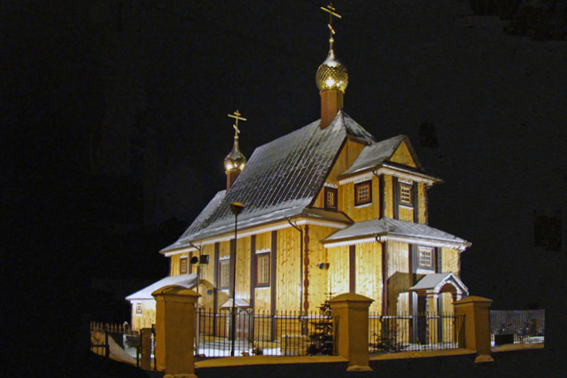 Bielsk Podlaski - Cerkiew Narodzenia Przenajświętszej Bogarodzicy (Preczystieńska) w nocy