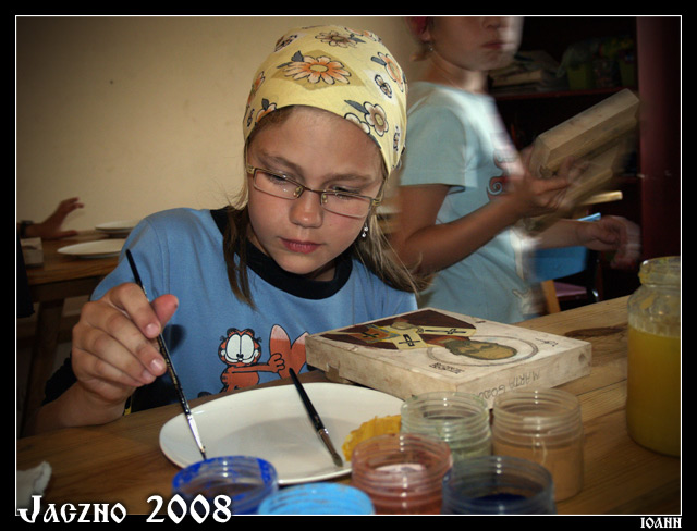 young iconograph on orthodox children camp