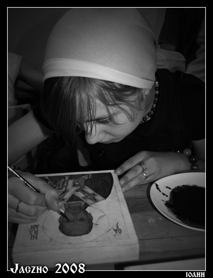 young iconograph on orthodox children camp