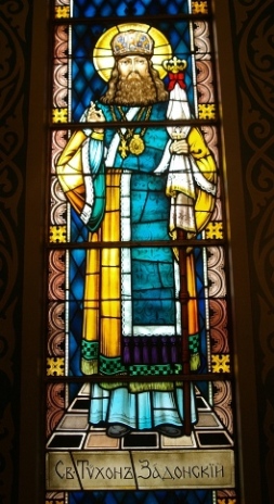 Stained Glass Window of St. Tikhon