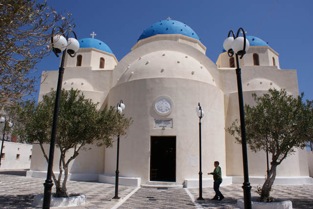 A church in Perissa's beach
