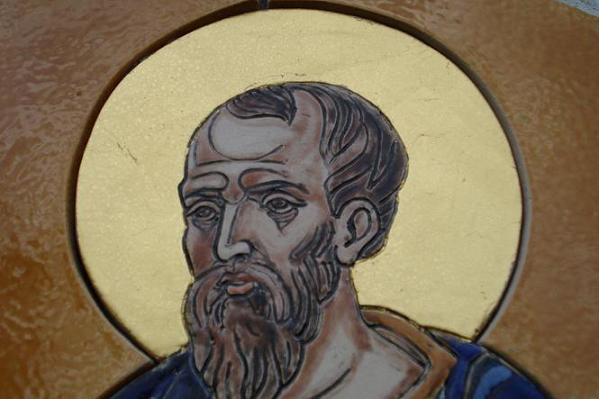 Икона на Св. Павел, направена върху керамична плочка