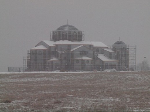 St Luke during a snowstorm