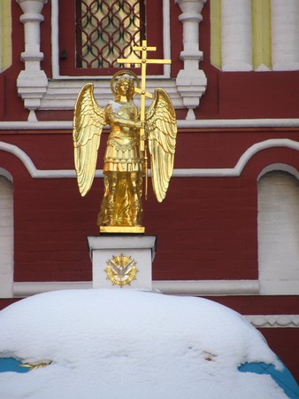 Angel on the Iversky Church in Moscow