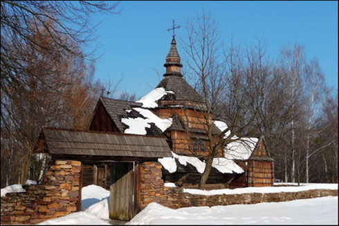 Ancient church in "Pirohovo" Kiev Ukraine