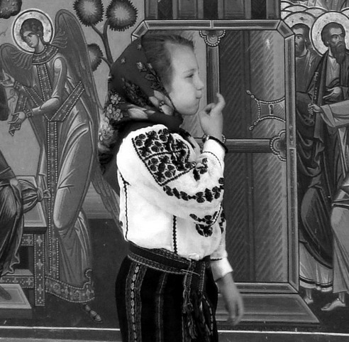 child at Petru Voda Monastery