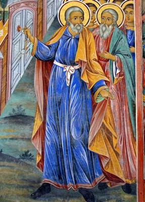 Fresco outside the church of Rilski Monastir