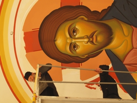 The Pantocrator being written