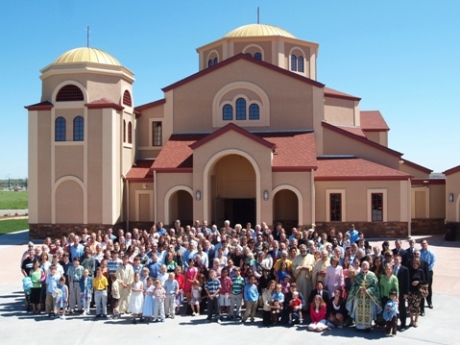Picture of all those who attended the first Liturgy in the new St Luke Church