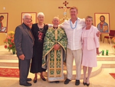 St Luke's first chrismation in the New Temple, one of many to follow