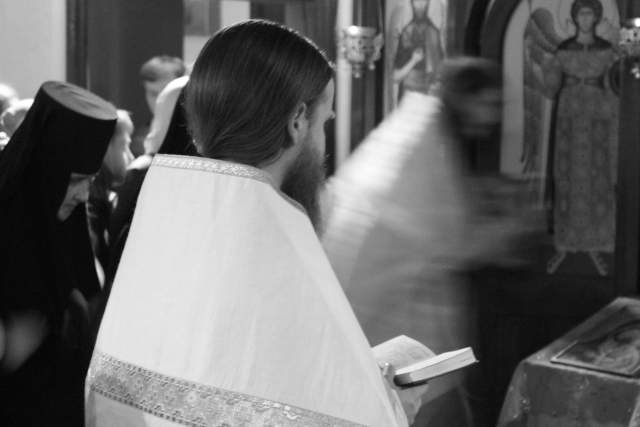 During the liturgy - Russian orthodox parish of Saint Maximus, bishop of Turin (Turin - Italy)