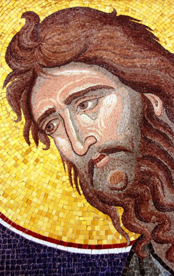 Saint John the Baptist, mosaic in the Monastery of Panagia of Evros.
