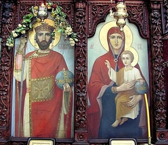 Свети княз Борис Български и Пресвета Богородица