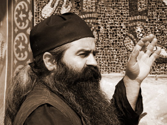 monk at Petru Voda Monastery