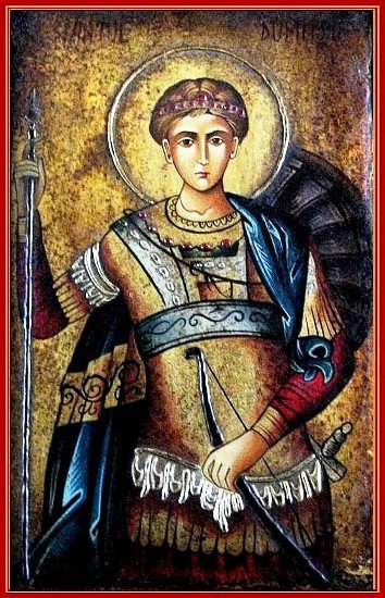 Icoana Sfantului Dimitrie izvoratorul de mir de la manastirea Dumbrava