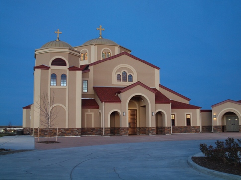 St Luke at sunset while Vespers are being sung