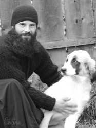 codre 
The same young monk and the same caucasian dog (grown up 4 months)  
2010-11-15 09:51:35
