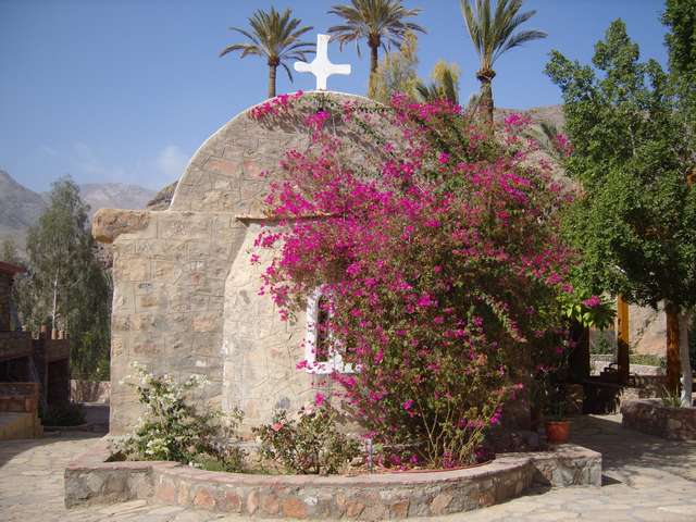 Orthodox Monastery of nuns Pharan an oasis in middle of desert  from Sinai Peninsula.