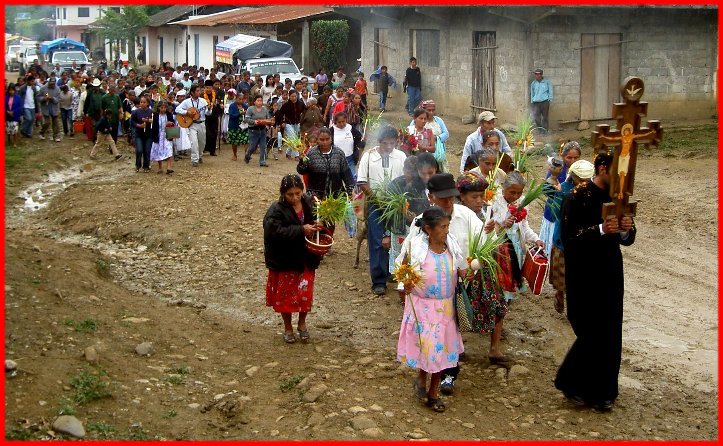THE BISHOP ENTERS A MEXICAN ORTHODOX VILLAGE