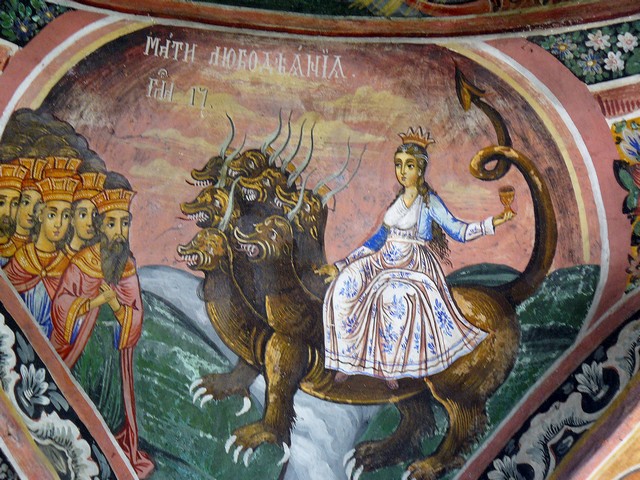Fresco outside the church of Trojan Monastery