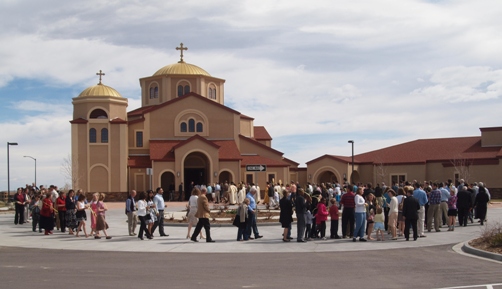 First Palm Sunday procession at the new Sancturary of St. Luke Orthodox Church