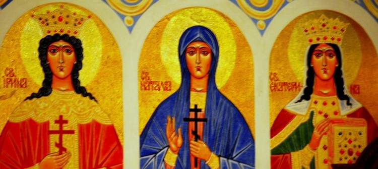 Święte: Irena, Natalia i Katarzyna. Fresk Lidii i Sotyrysa Pantopulosów