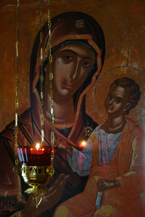 Ikona Bogarodzicy z ikonostasu cerkwi domowej monasteru w Zaleszanach