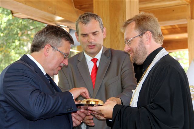 Polish President Bronislaw Komorowski in Grabarka Monastery