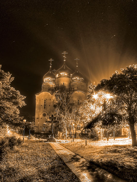 A Church under stars