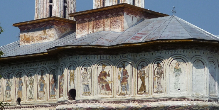 Biserica veche (aprox. 1800) din Horezu, Valcea. Detaliu. 