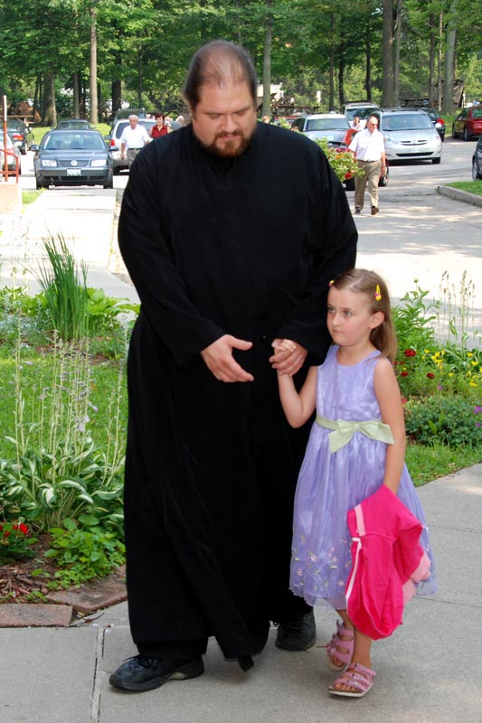 My father takes me to church
