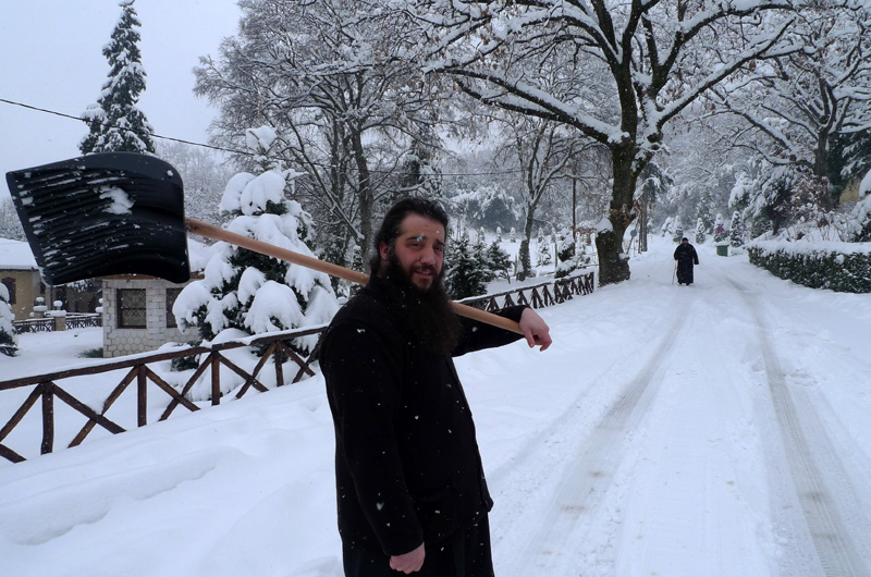 clearing the snow