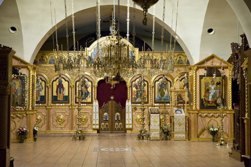 Interiorul Bisericii principale, Manastirea Sf. Antonie, Florence, Arizona
