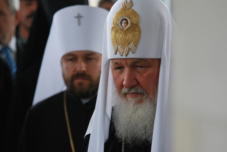 Patriarcha Cyryl z metropolitą Hilarionem