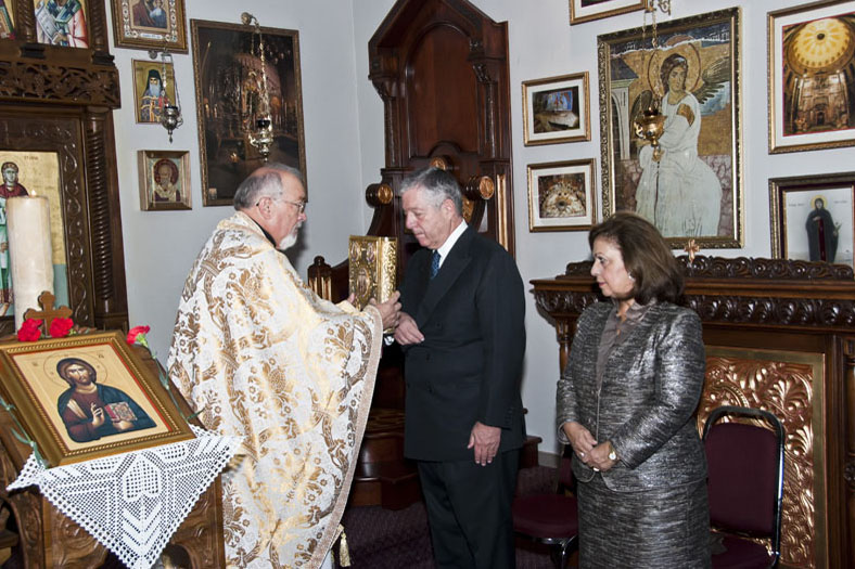 Prince Alexander & Princess Katherine in serbian orth.church St.Georgije in Waterloo, Canada