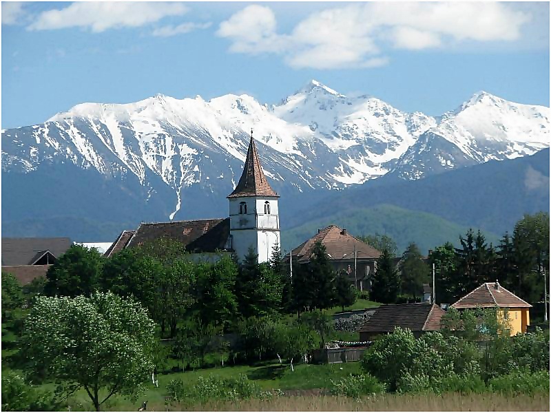 Church at the foot of Fagaras mountain 