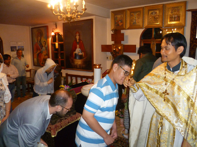 Kissing Fr. Danai's hand