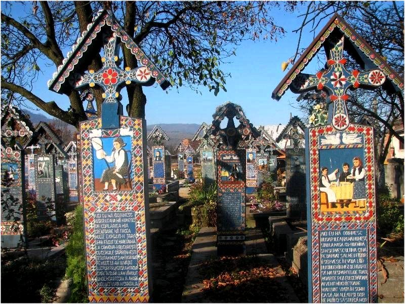 The Merry Cemetery from Sapanta, Maramures County, Romania. 
