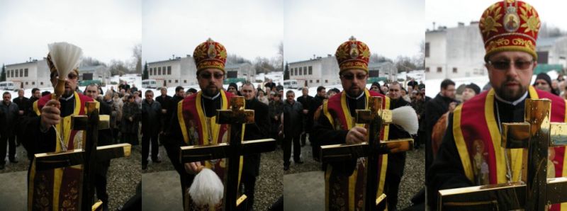 Poświęcenie krzyży na cerkiew w Bielance