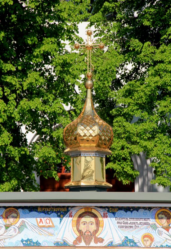 Teh gate to the Nativity of the Blessed Virgin Mary Orthodox church in Gródek 
