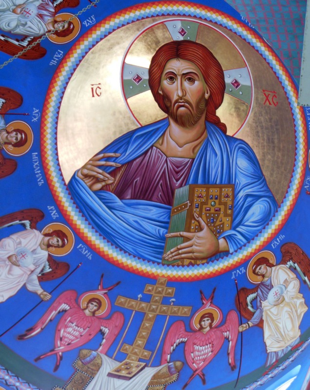 Jesus Christ Pantocrator in St. Nicholas church in Szczecin, Poland