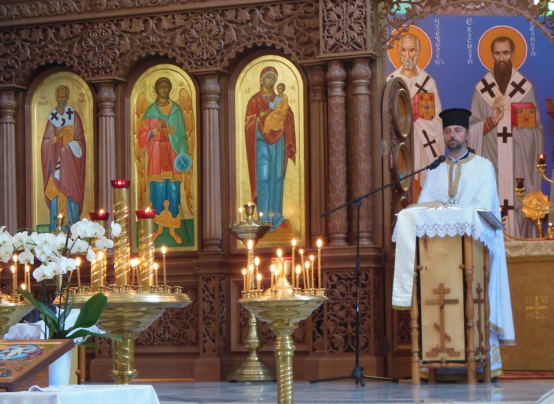 Fr. Pawel Stefanowski preaching  in St. Nicholas church in Szczecin, Poland